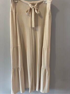 Easel Women’s Wide-Leg Drawstring Pants in Cream Medium
